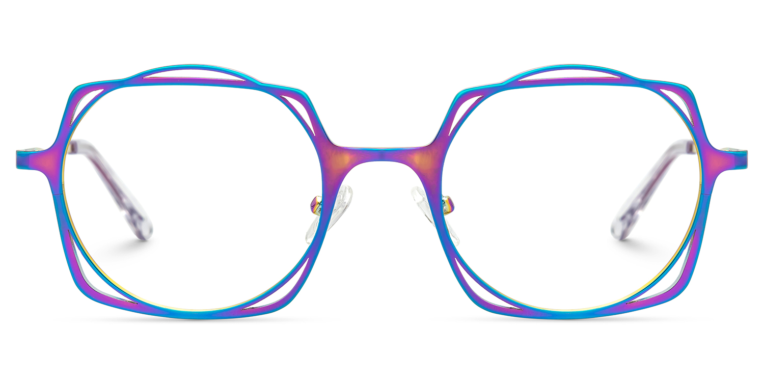 Modebe Iridescent Eyeglass Frames in Square Full-Frame  | ZEELOOL Canada0