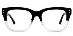 Gaydeh Rectangle Black Clear Glasses1