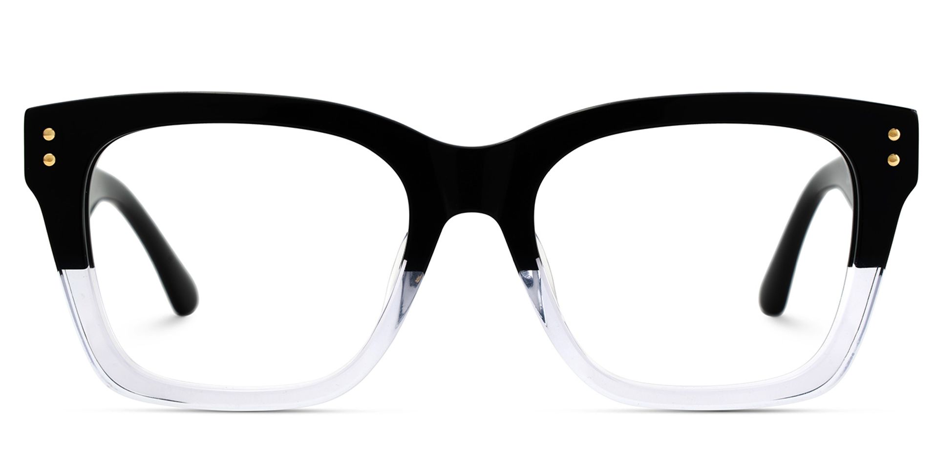 Rectangle Black Crystal Eyeglasses- Gaydeh Acetate Frame Glasses1