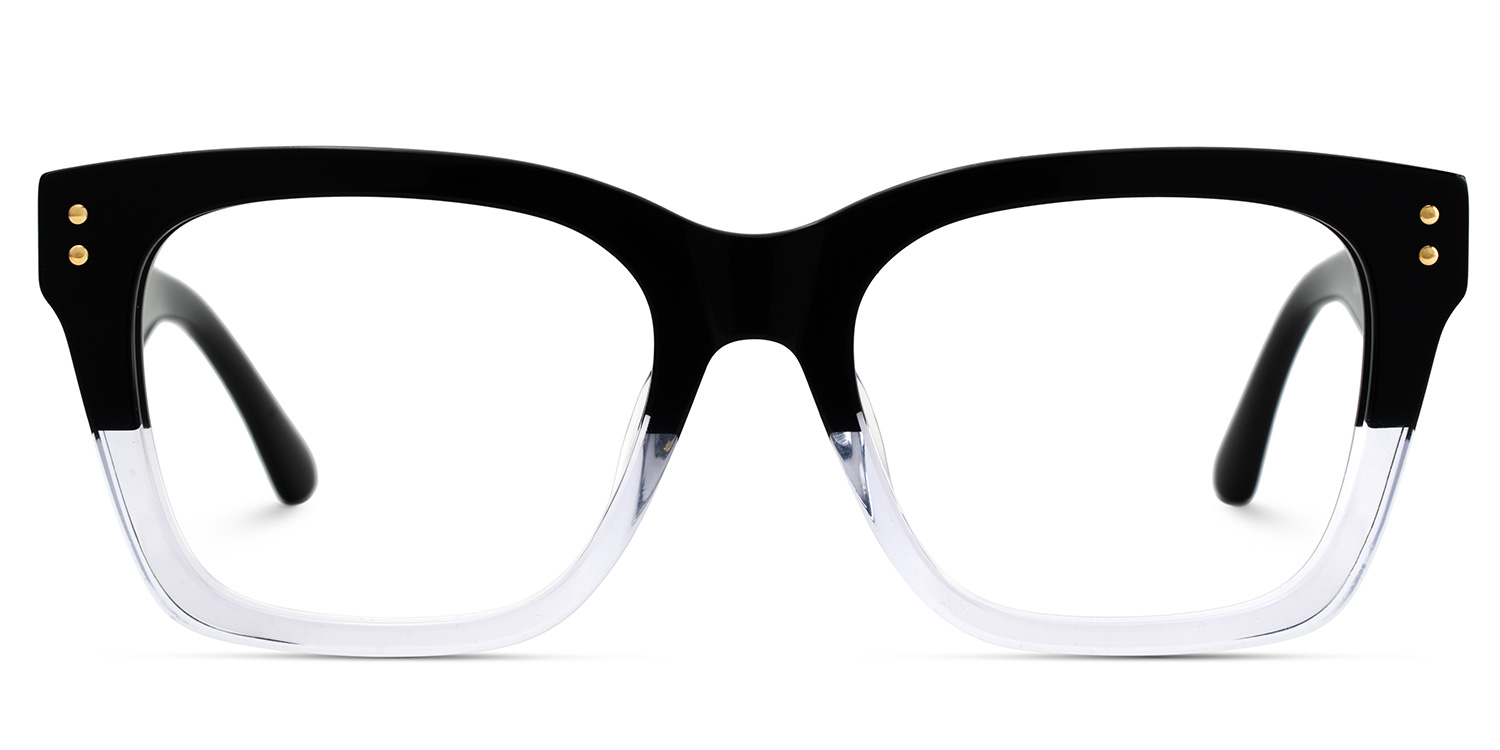 Gaydeh Rectangle Black Crystal Glasses1