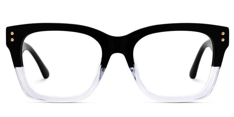 Gaydeh Rectangle Black Clear Glasses
