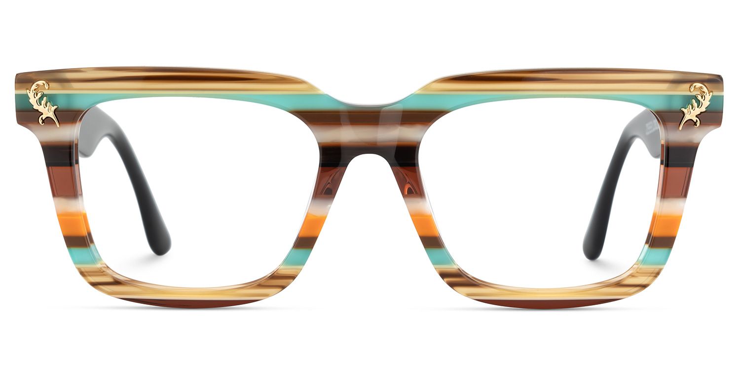 Lauffer Acetate Multicolor Frame Glasses with Square Shape | ZEELOOL Canada1