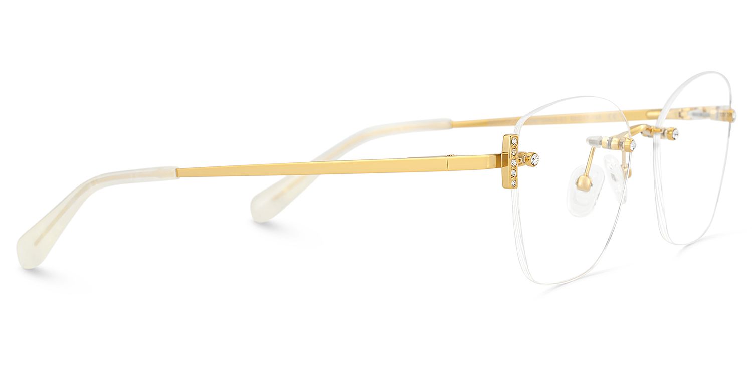 Gold Rectangle Jaxon Glasses with Rimless | ZEELOOL Canada3