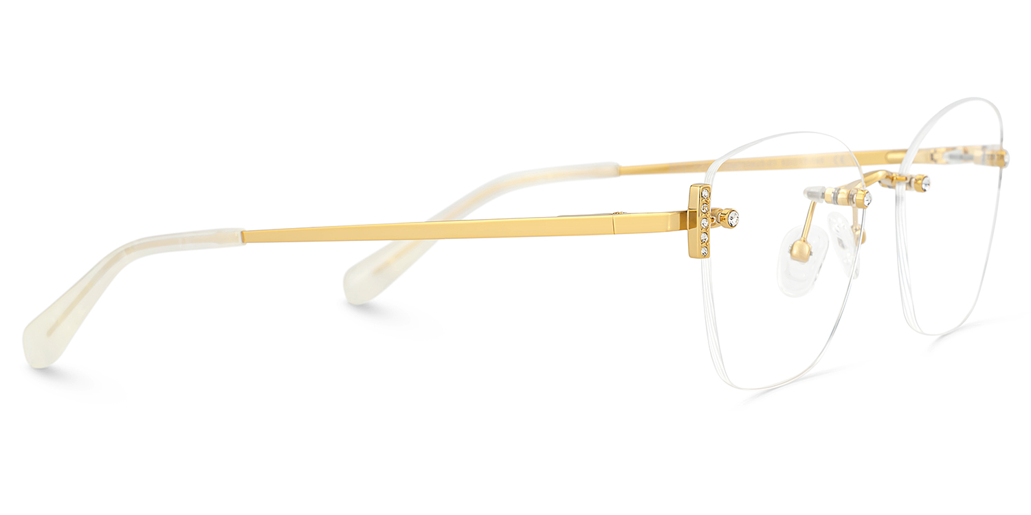 Gold Rectangle Jaxon Glasses with Rimless | ZEELOOL Canada3