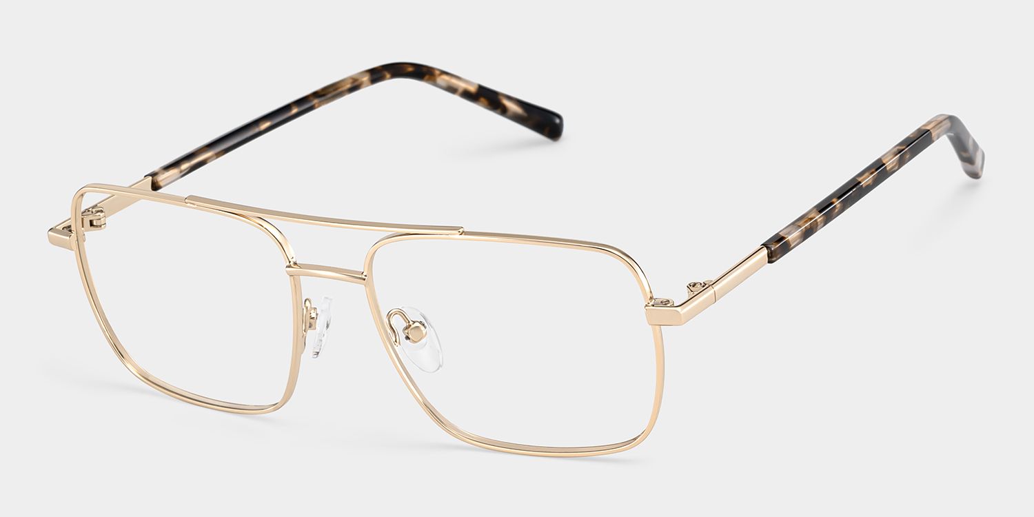 Iris Light Gold Frame Glasses with Aviator Frame Online | ZEELOOL Canada4