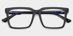 Troy Dark Gray Rectangle Glasses1