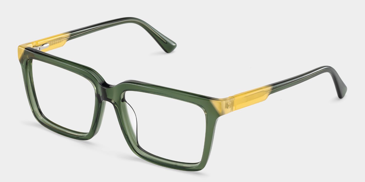 Rectangle Green Eyeglasses- Troy Acetate Frame Glasses2