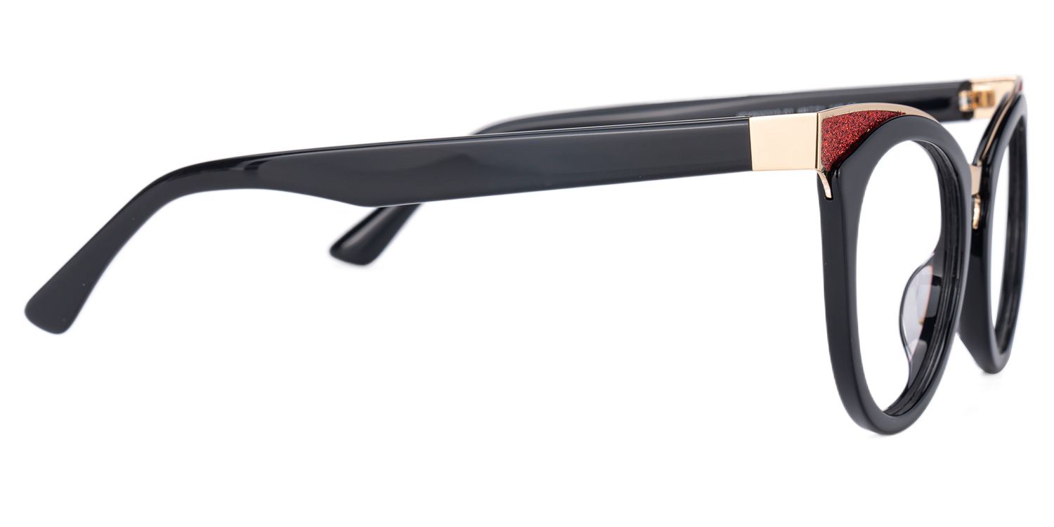Jeanice Black Eyeglasses with Cateye Shape | ZEELOOL Canada2