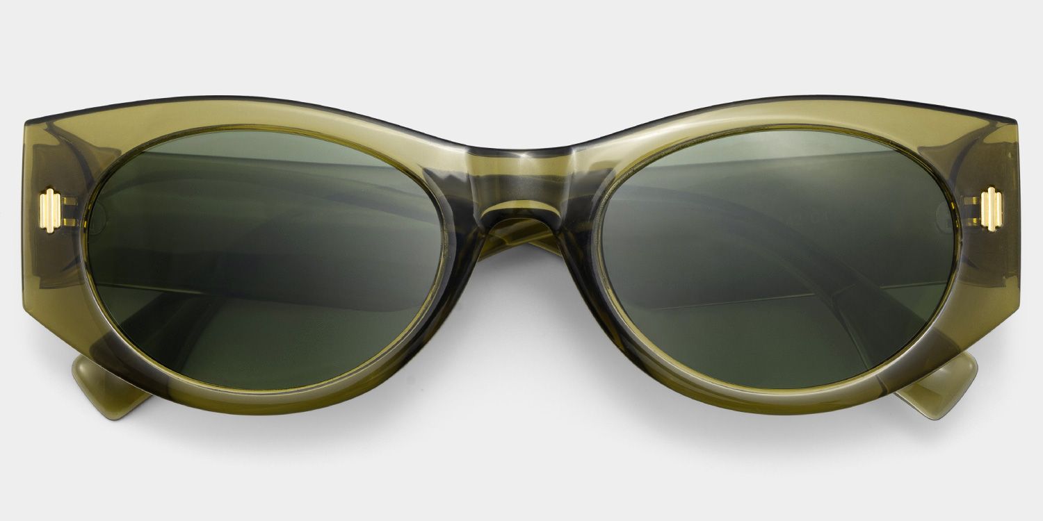 Reina green Frame Polarized Sunglasses with geometric Style Online | ZEELOOL Canada1