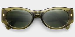 Reina Geometric Green Polarized Sunglasses1