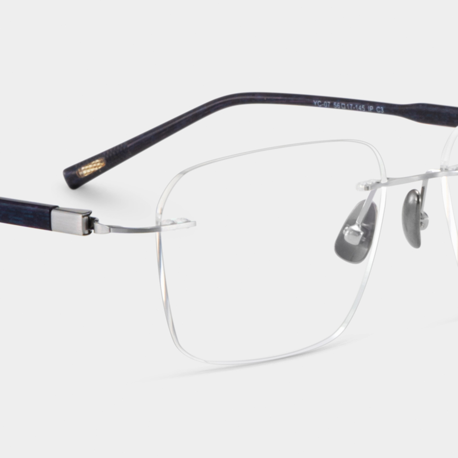 Claire Rectangle Silver Glasses6