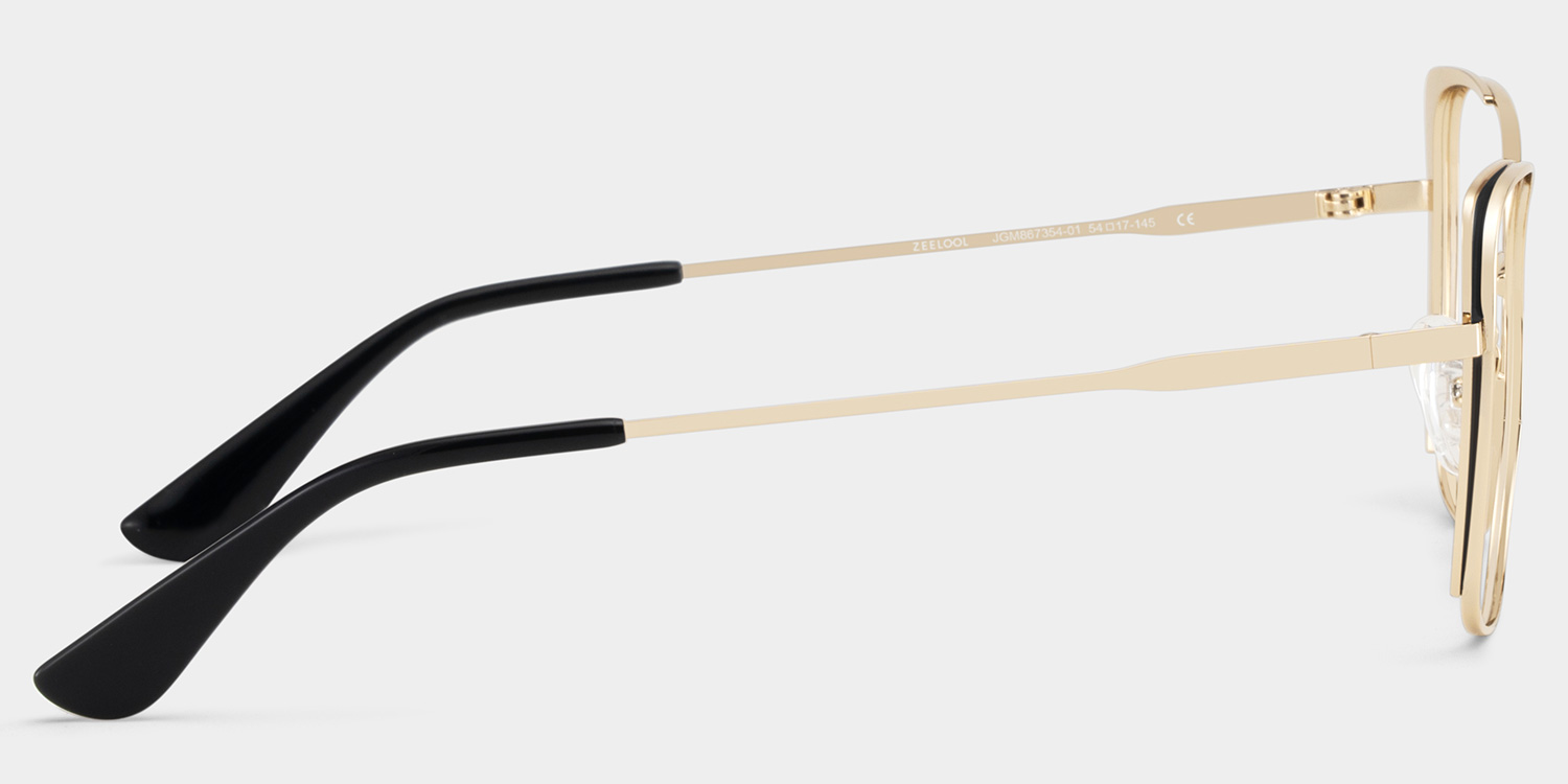Tessa Black Gold Frame Glasses with Cat eye Frame Online | ZEELOOL Canada4