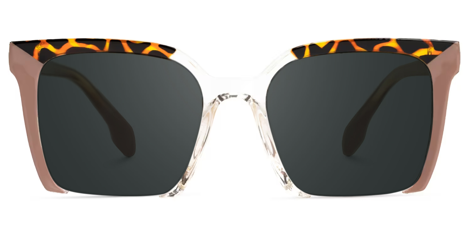 Misty Square Brown Glasses0