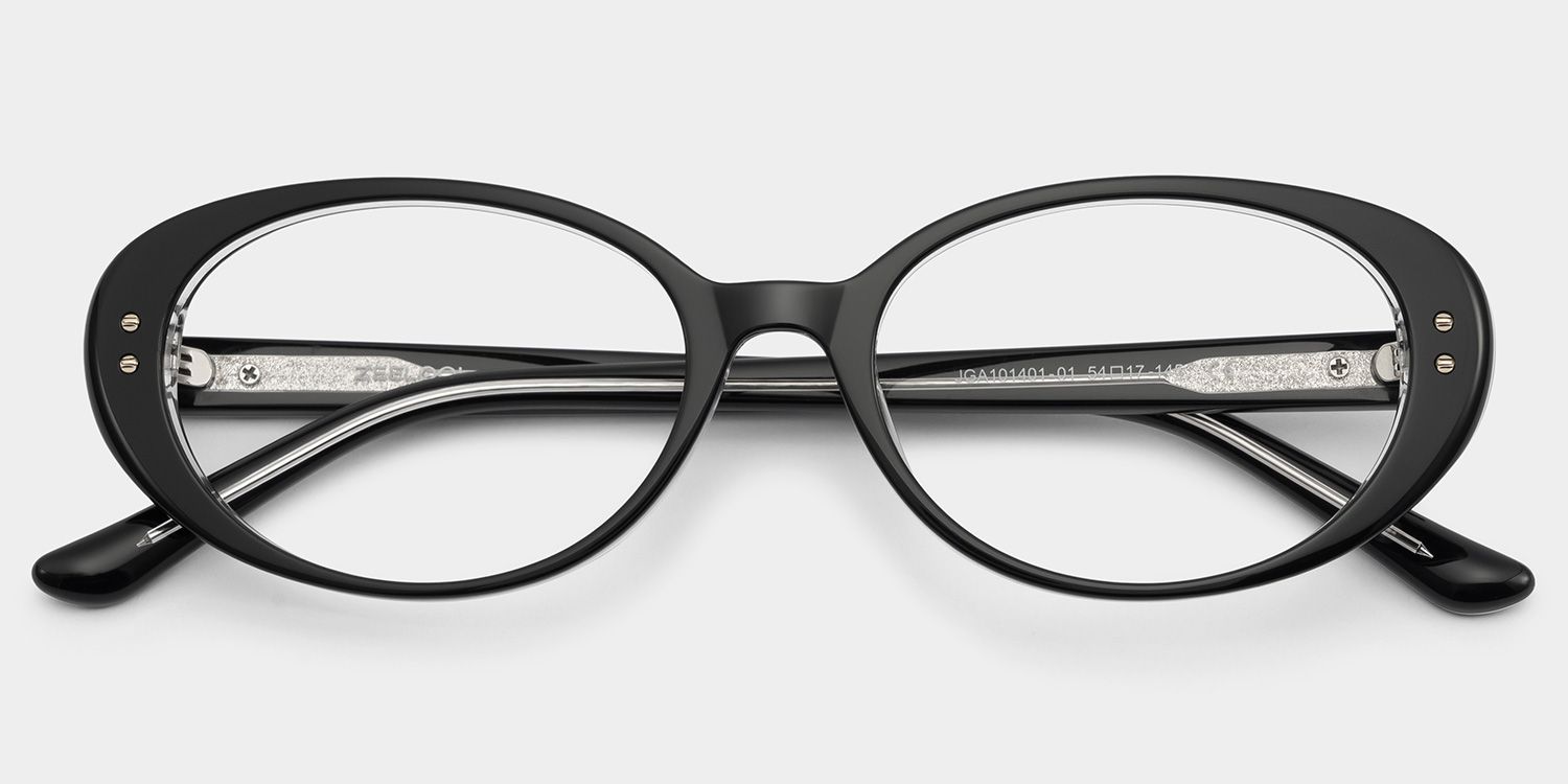 Lennon Black Oval Glasses | Retro Varsity Athleisure1