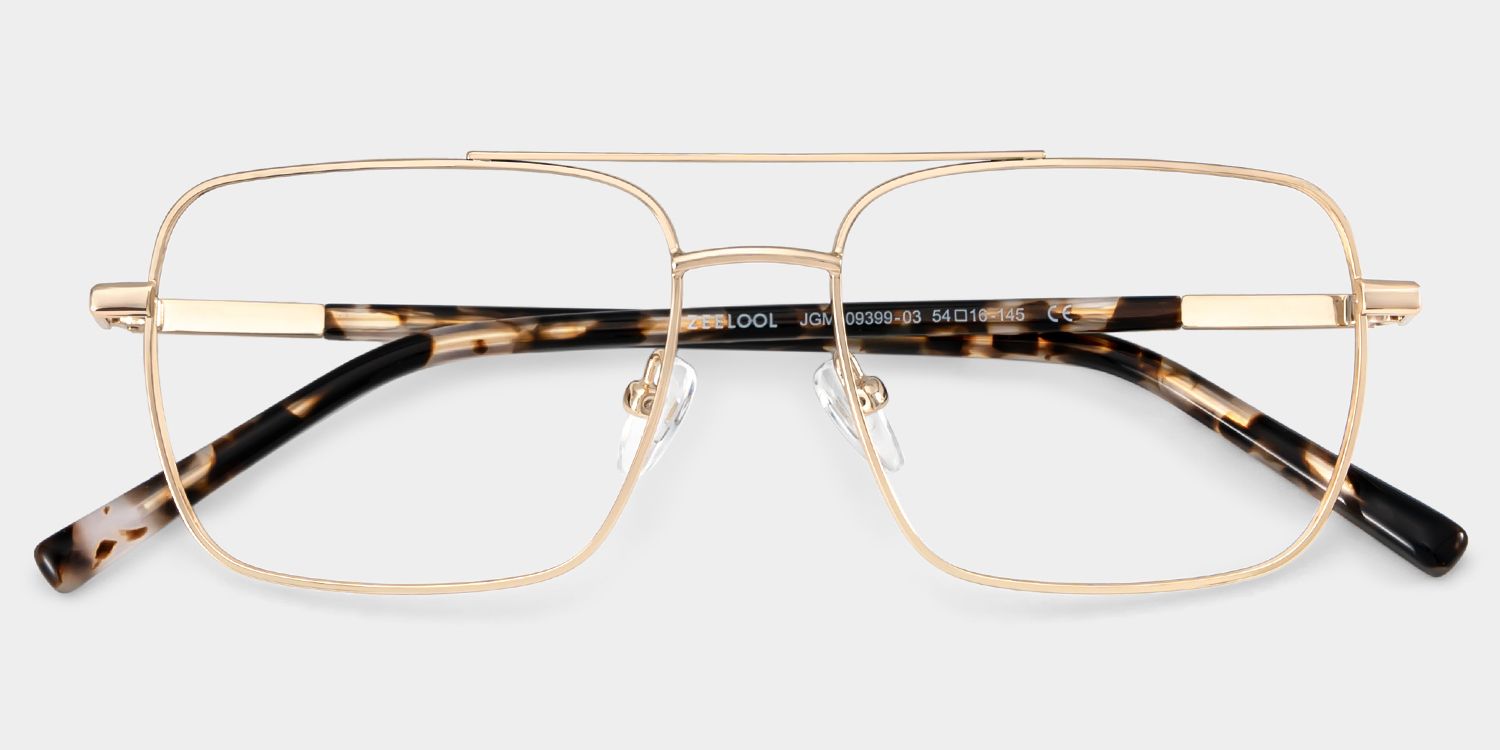 Iris Light Gold Frame Glasses with Aviator Frame Online | ZEELOOL Canada3