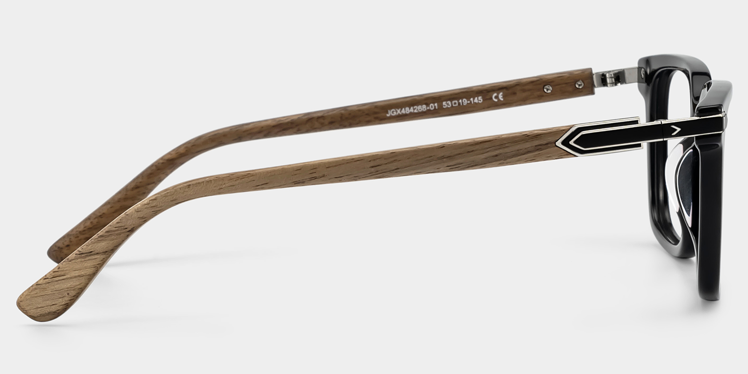 Noah Rectangle Black Glasses4