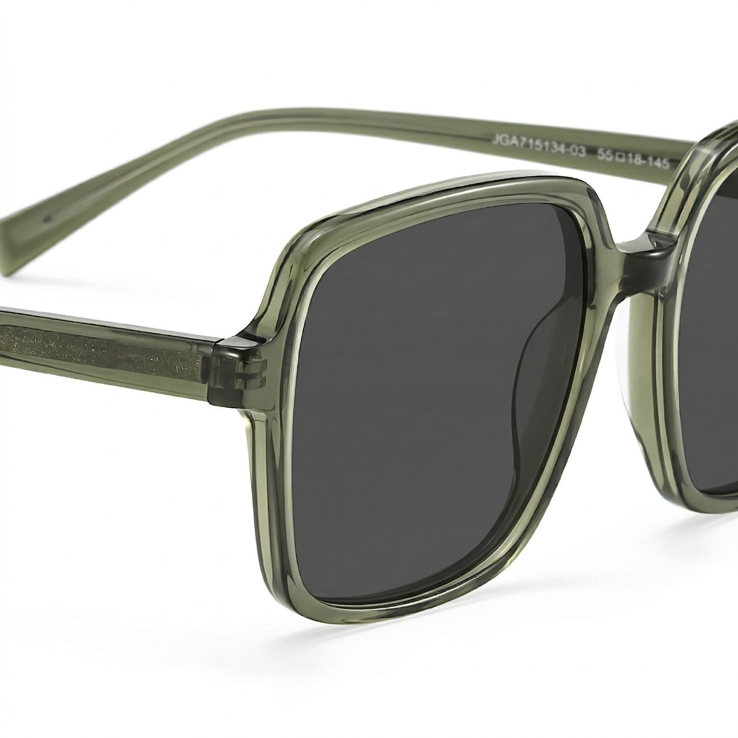 Square Green Eyeglasses- Ember Acetate Frame Glasses4