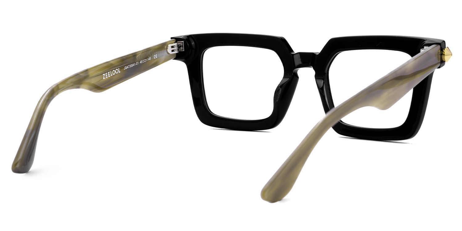 Ruthann Eco Acetate Black Square Frame Glasses Men's | ZEELOOL Canada4