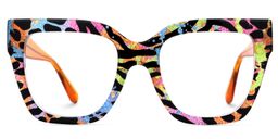 Ruby Leopard Print Square Glasses1