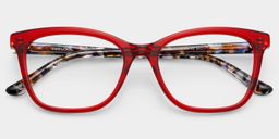 Bella Red Rectangle Glasses1