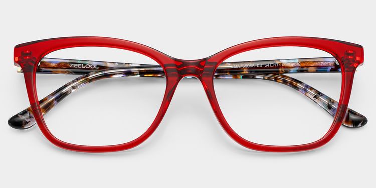 Bella Red Rectangle Glasses