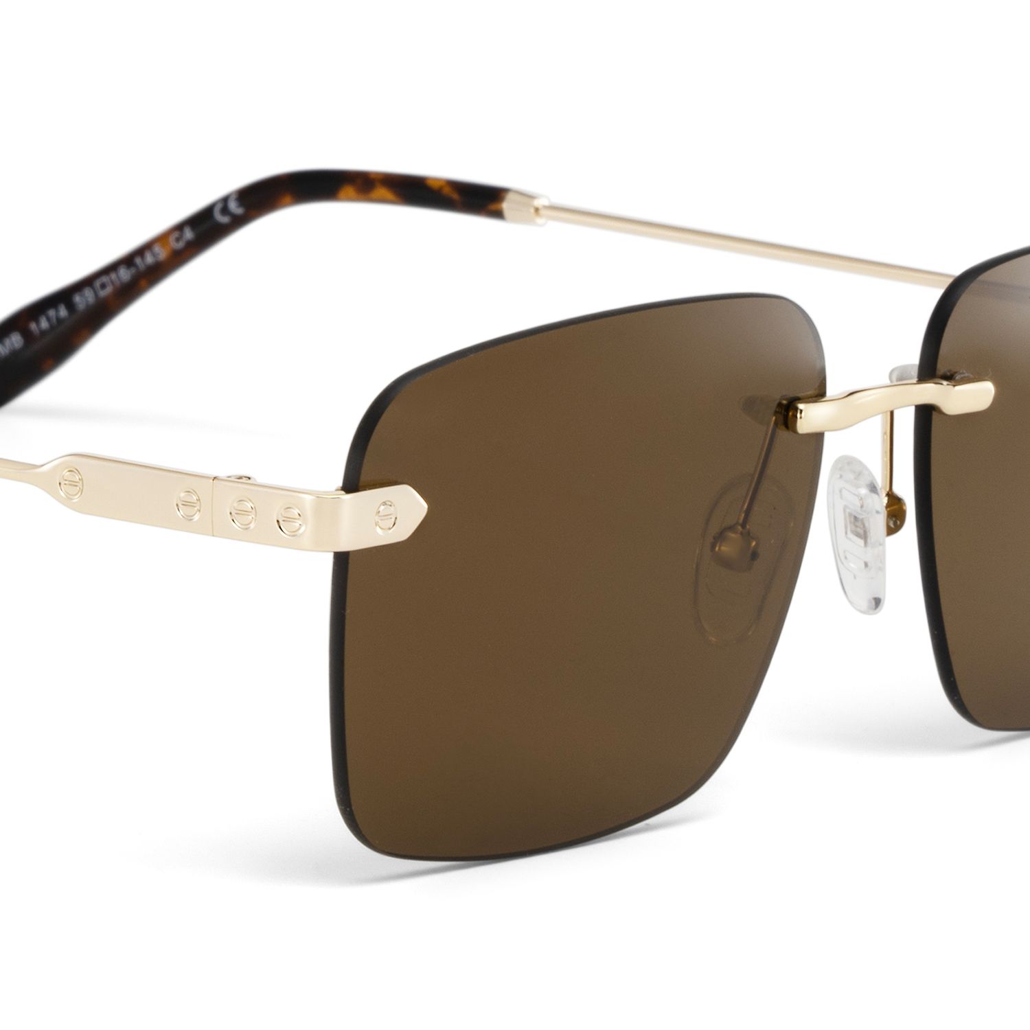 Rey Rectangle Gold Sunglasses for Women & Men | ZEELOOL CA4