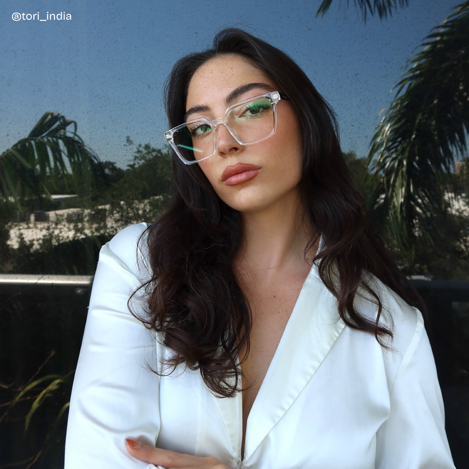 Mabel Eyeglasses in Square Clear Frame | ZEELOOL Canada7