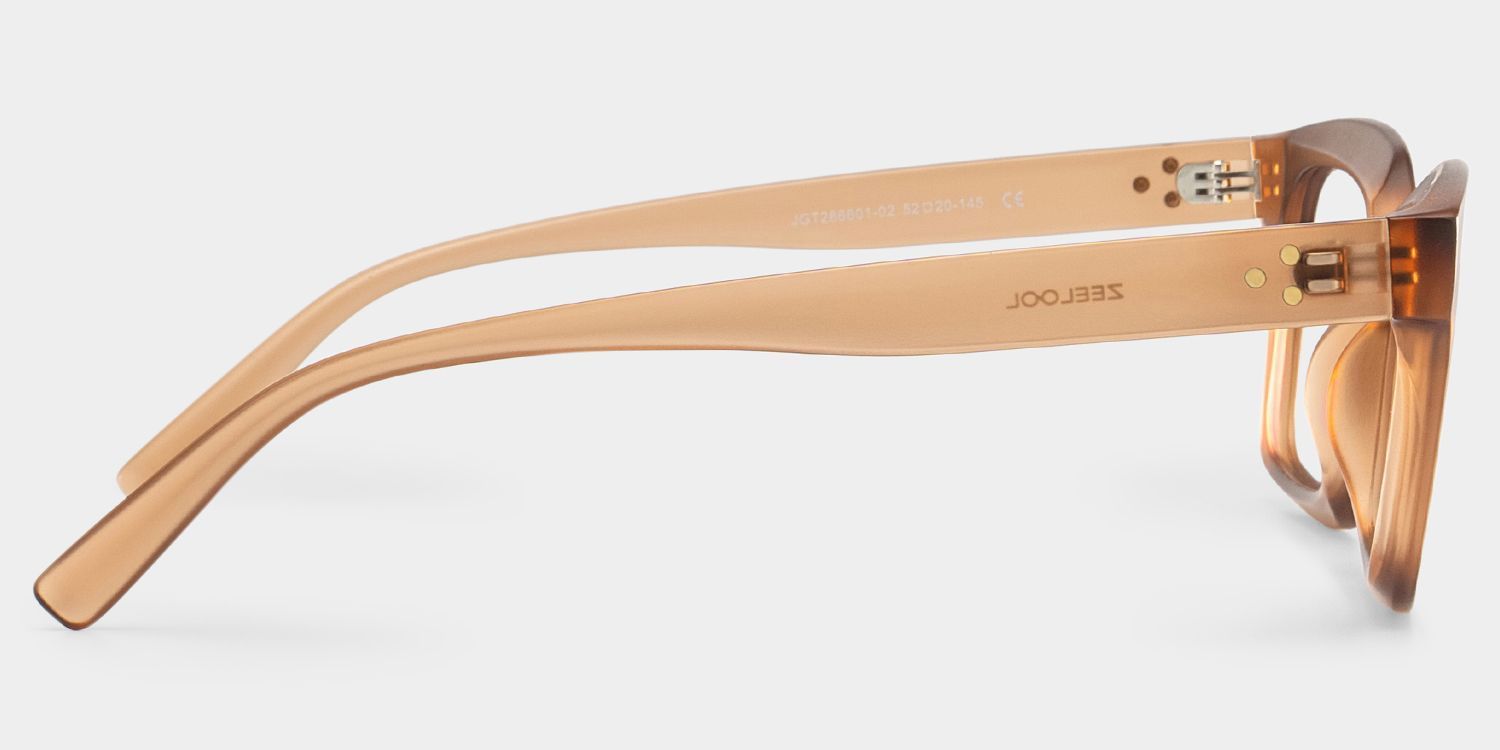 Marley Transparent Beige Rectangle Glasses for Ladies | ZEELOOL3