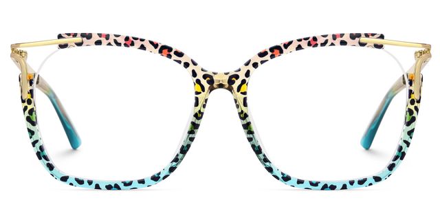 Sidibe Square Blue Leopard Glasses