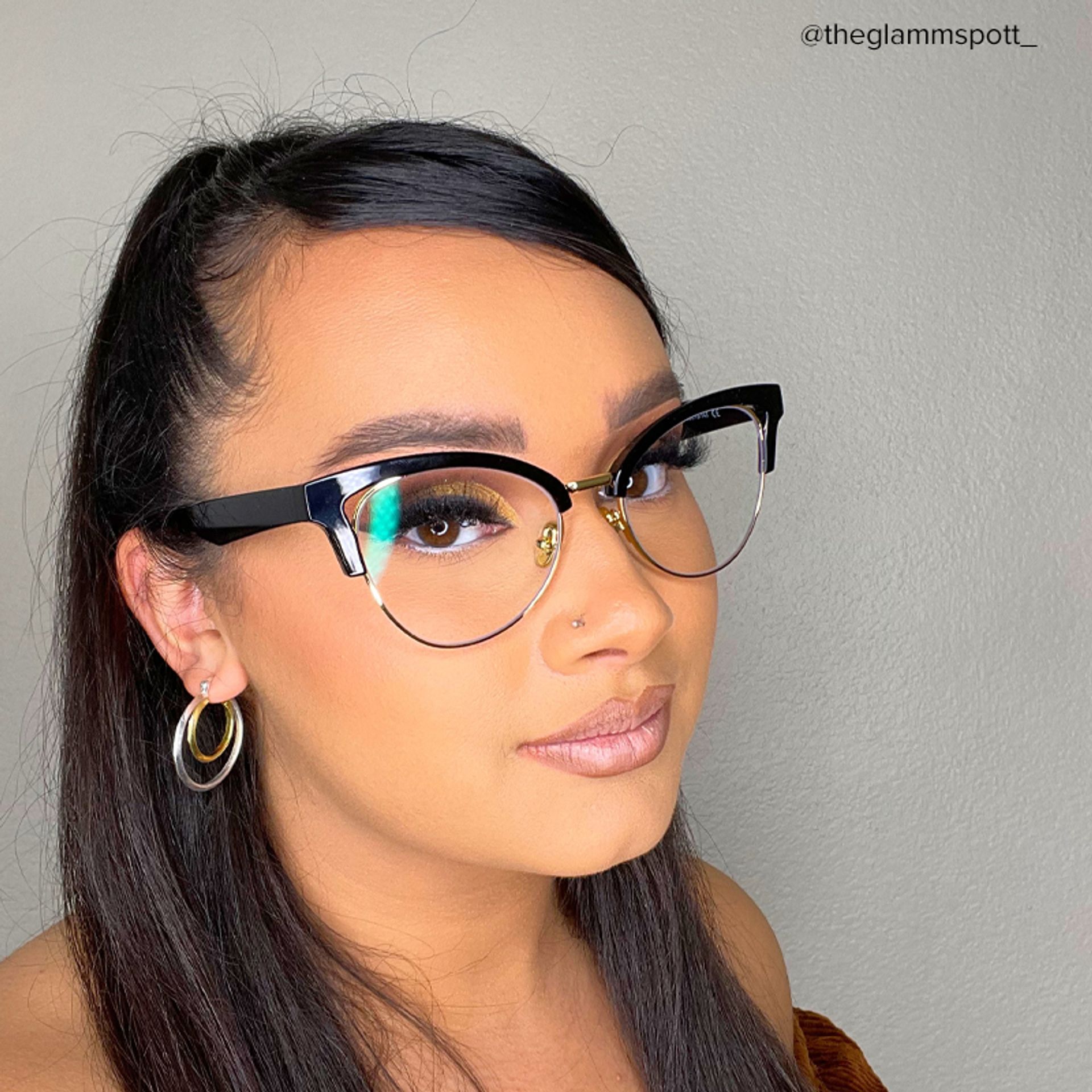 Charlene Browline Cateye Black EyeGlasses | ZEELOOL Canada4