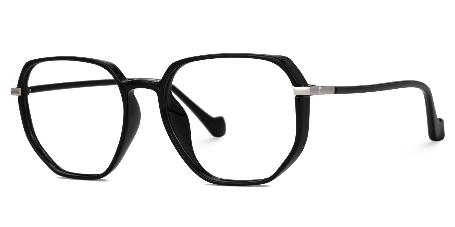 Maura Geometric Black Glasses1
