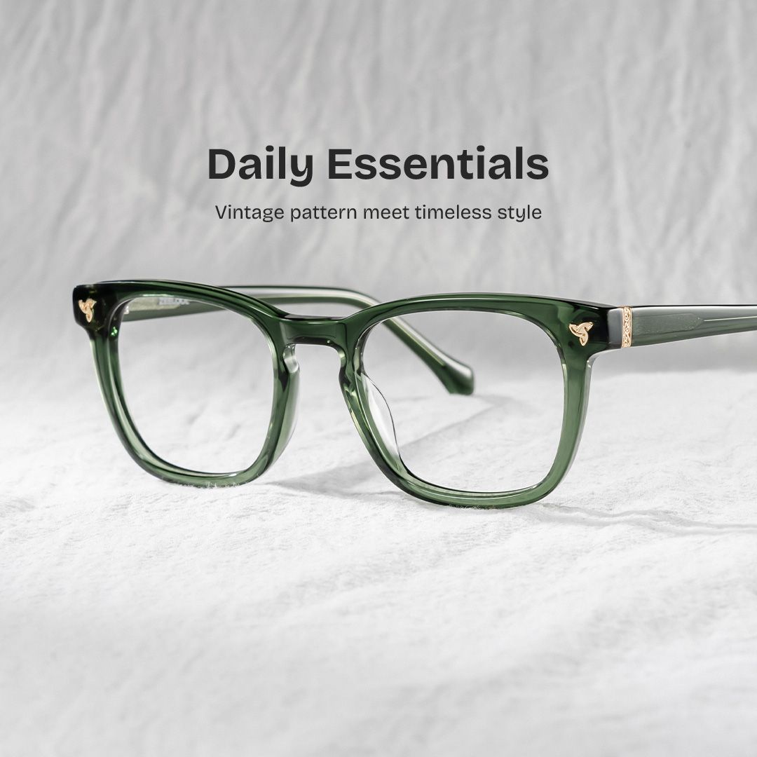 Heather Green Frame Glasses with Square Frame Online | ZEELOOL0