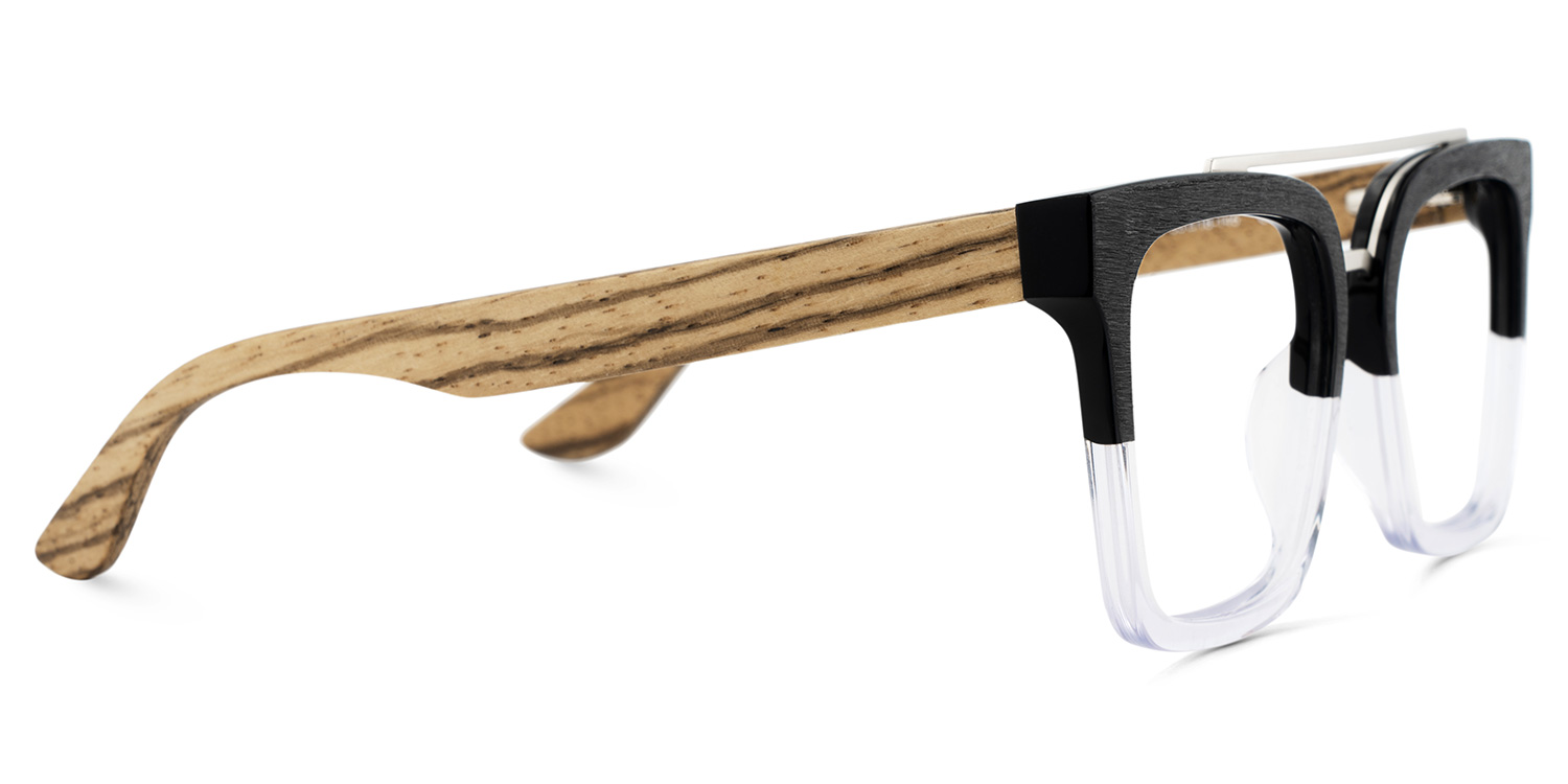 Men's Aviator Eyeglasses Frames With Black Crystal Color4