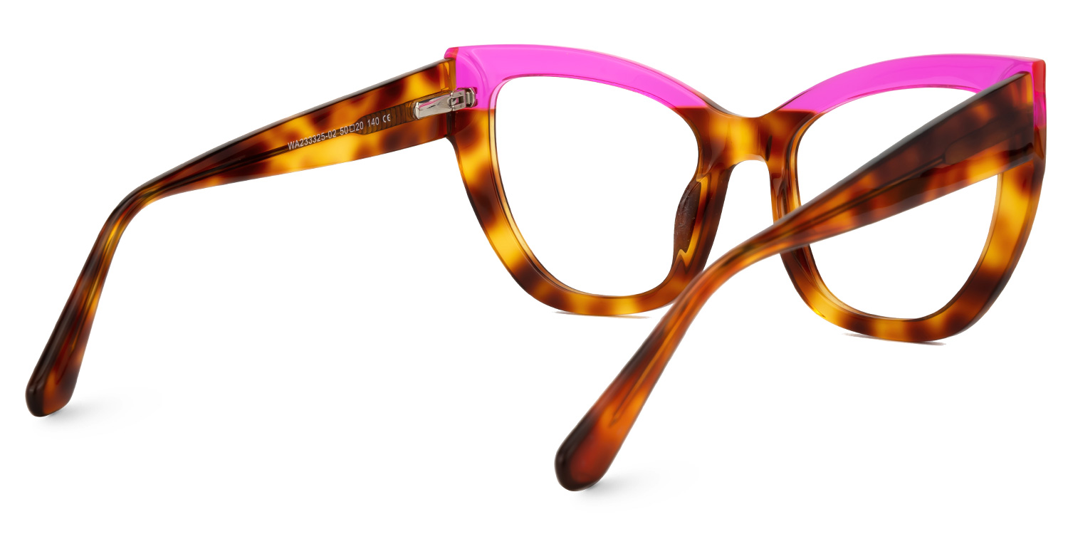 Shahdia Geometric Brown-Rose Red Frame Glasses | ZEELOOL Canada3
