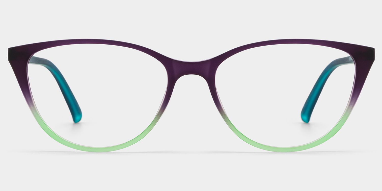 Lucy Cat-Eye Purple-Green Frame Glasses | ZEELOOL Canada0