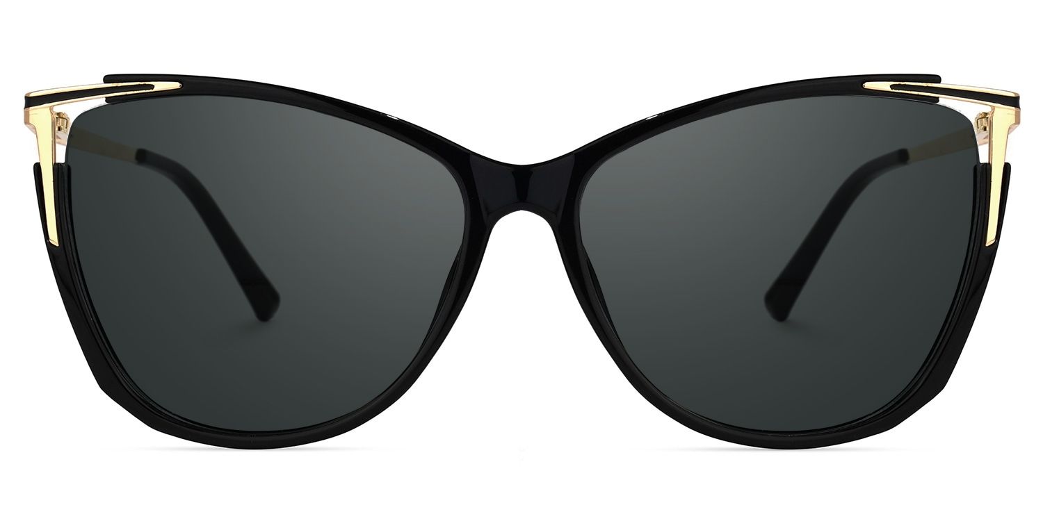 Yomary Black Frame Sunglasses with Cat Eye Style | ZEELOOL CA0
