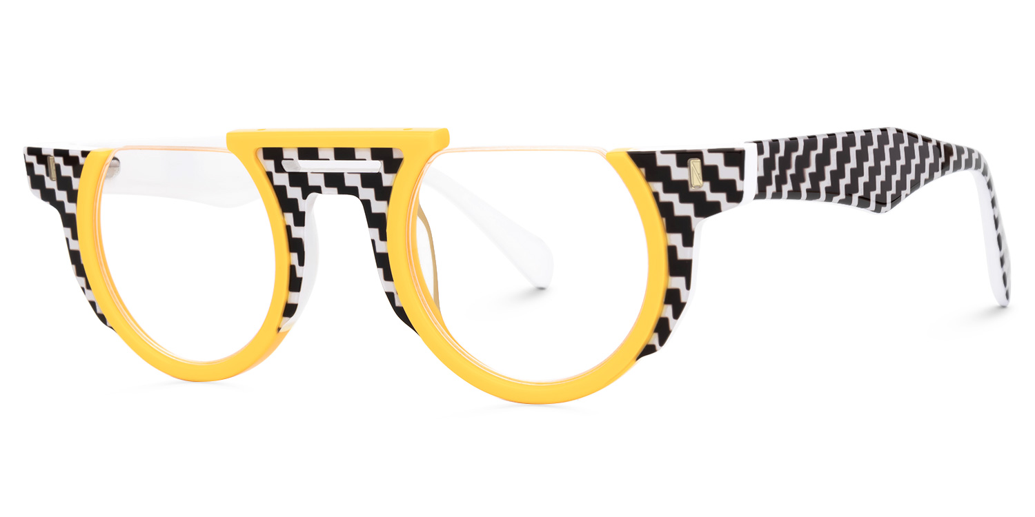 Mastin Round Yellow Glasses1
