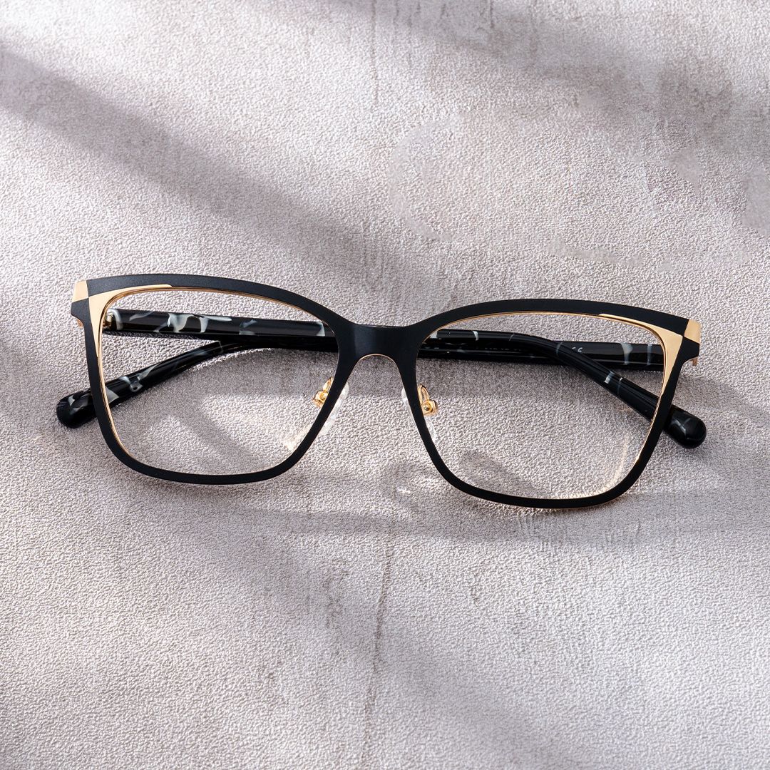 Elise Black Frame Glasses with Rectangle Frame Online | ZEELOOL Canada0