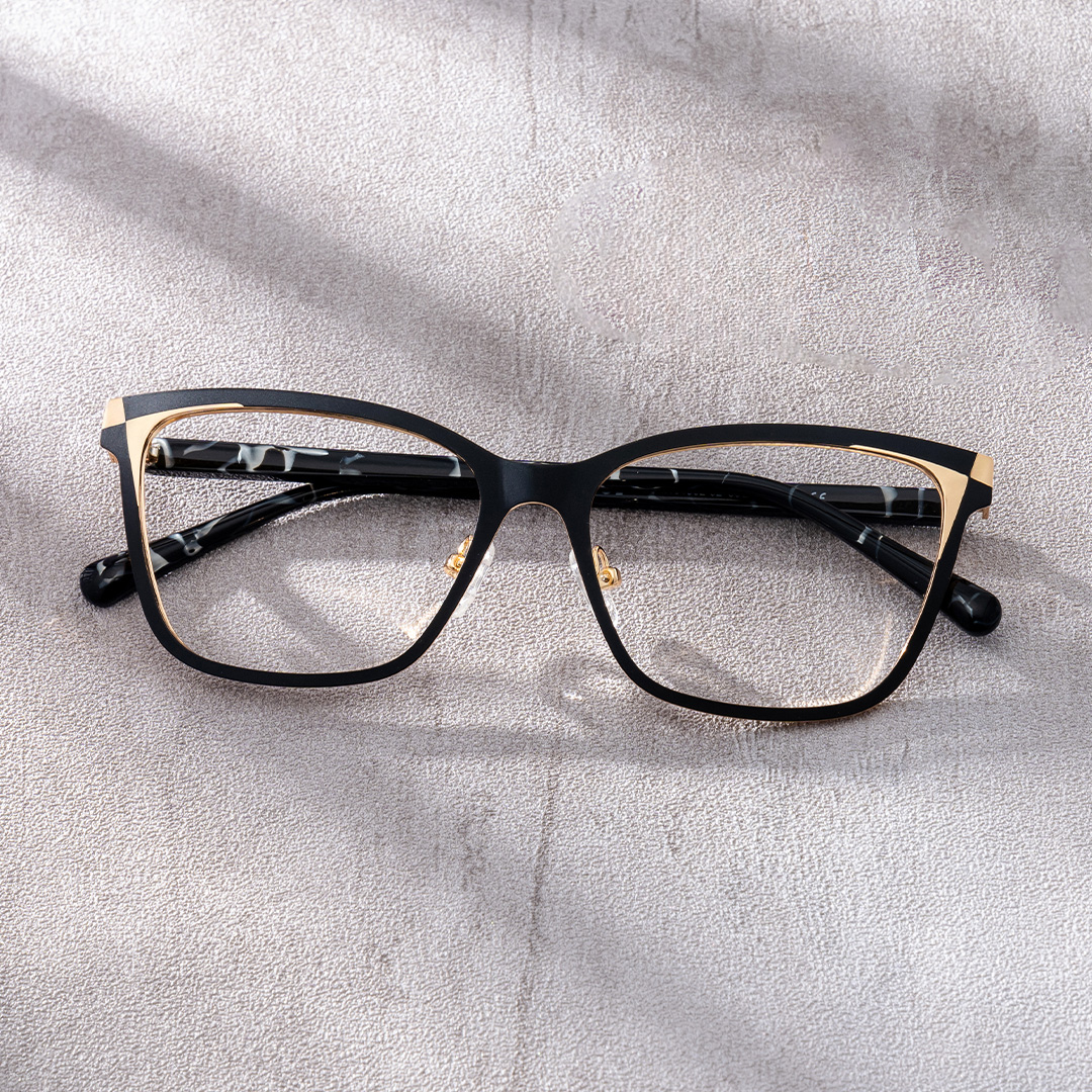 Elise Black Frame Glasses with Rectangle Frame Online | ZEELOOL Canada0