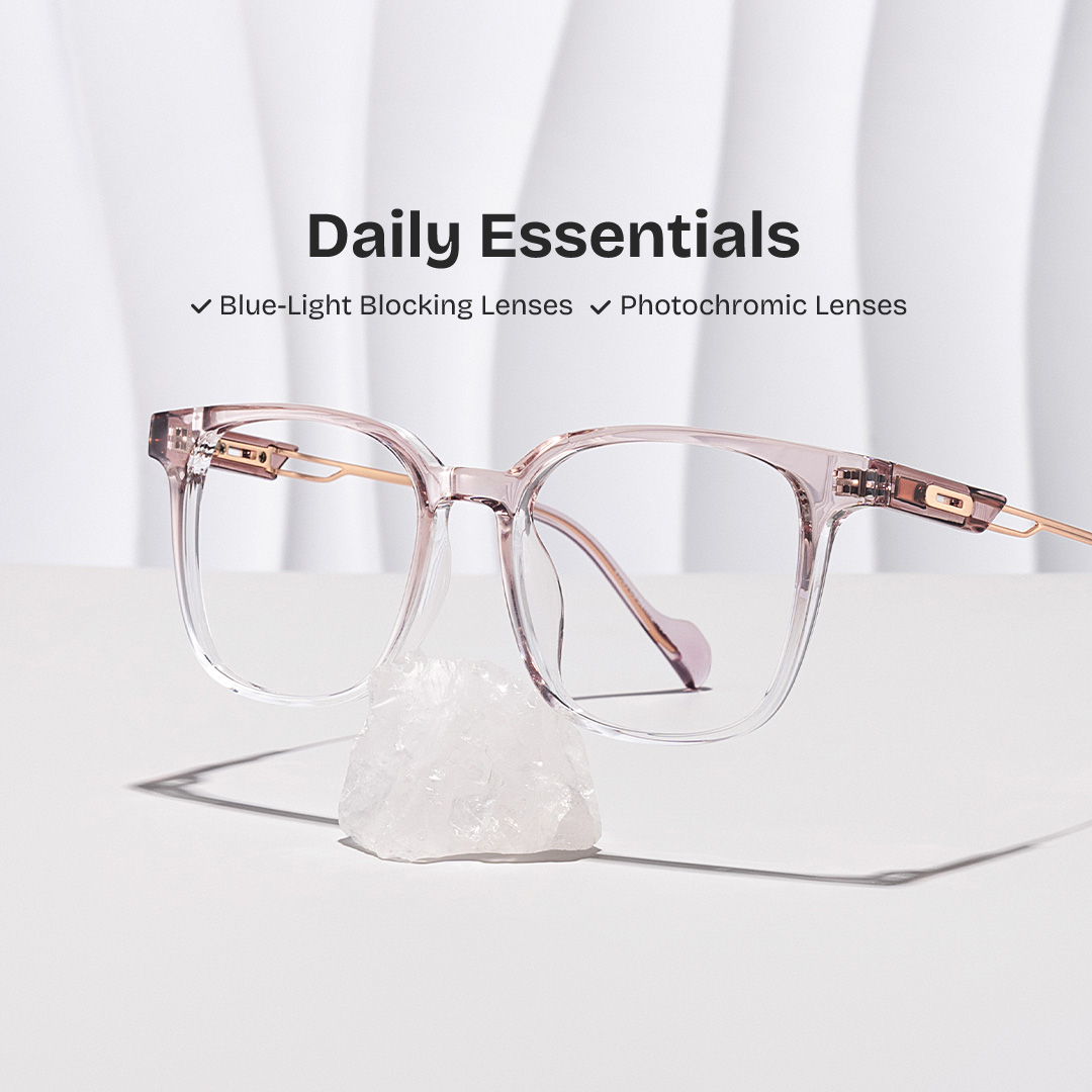 Chloe Pink Square Prescription Glasses | ZEELOOL Canada0