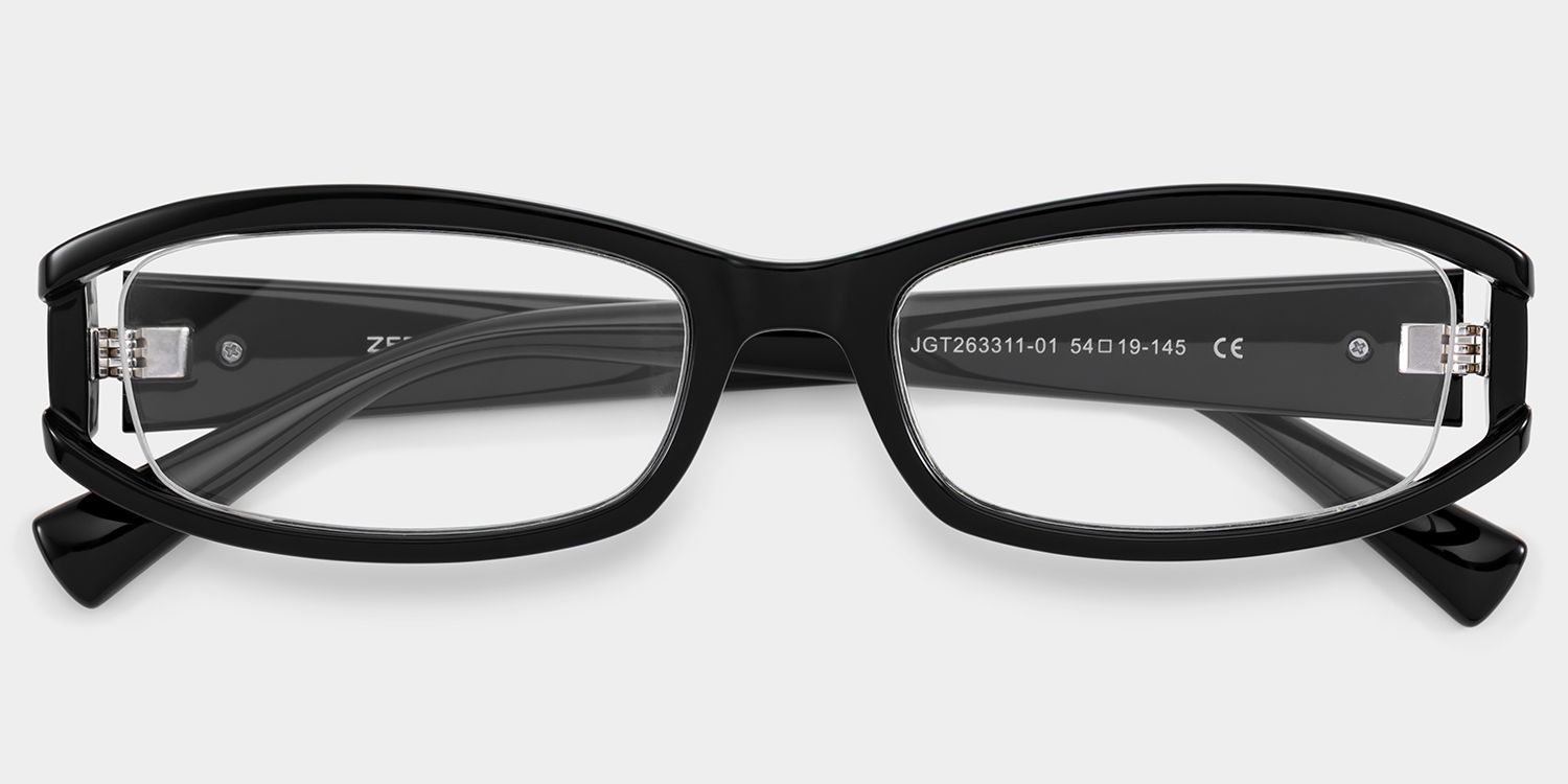 Willow Thick Black Rectangle Glasses for Teenager | ZEELOOL1