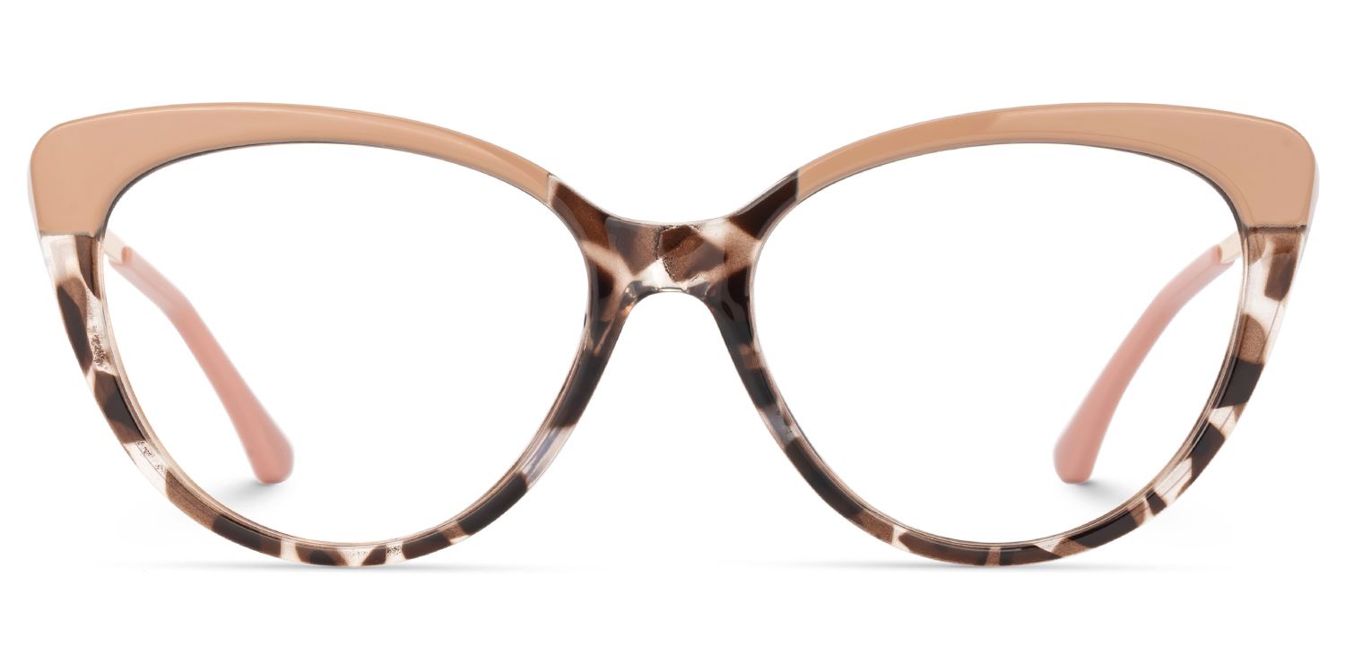 Marcus Cat-eye Cameo-Brown Frame Glasses | Zeelool Optical0