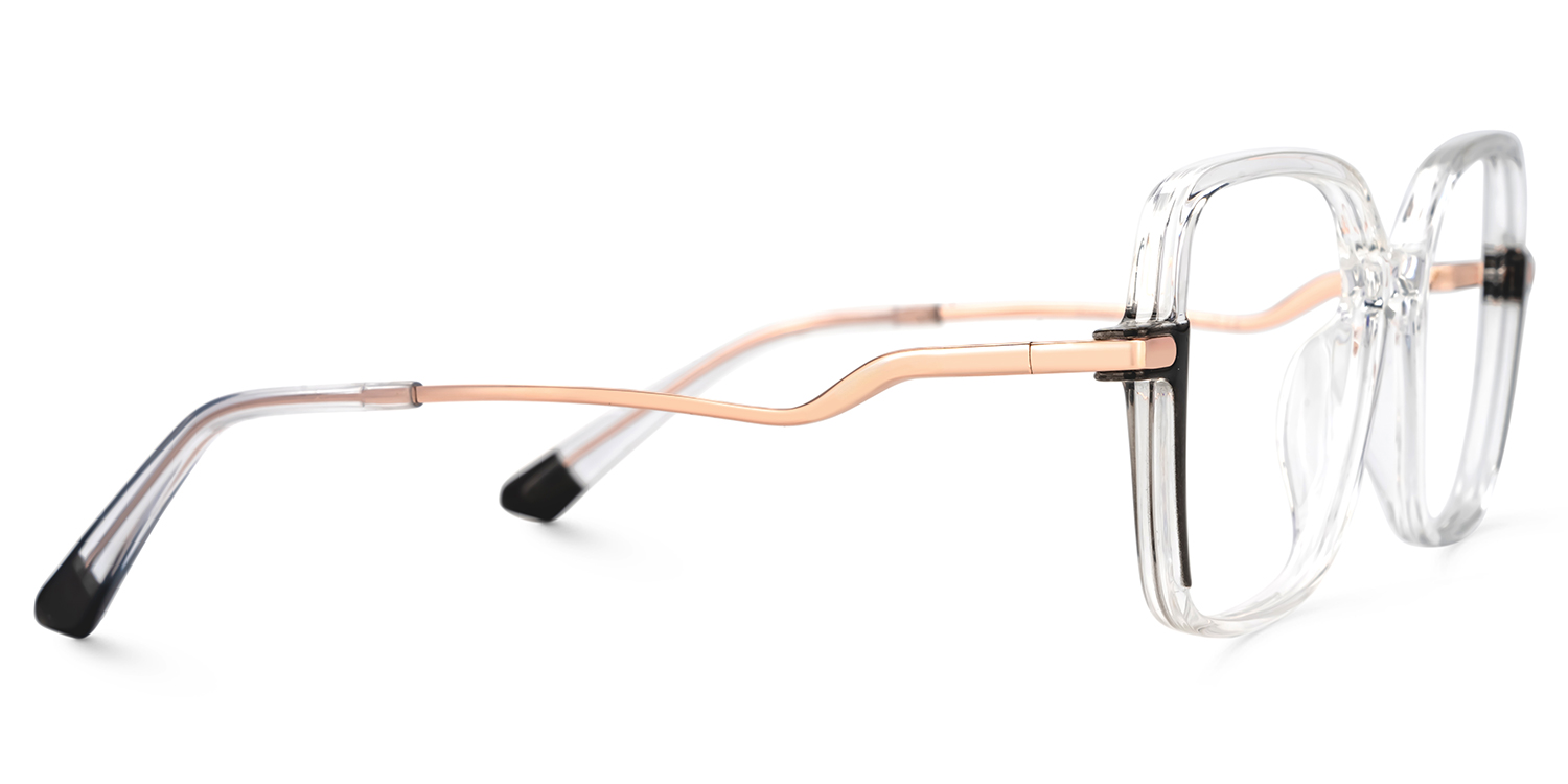 Rendon thin black crystal eyeglass frames in Square Design | ZEELOOL Canada2