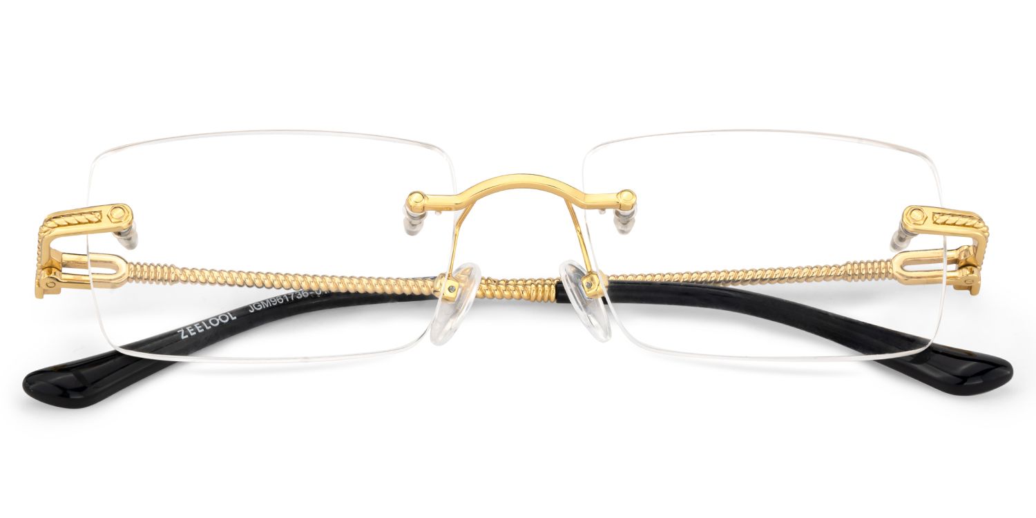 Gold Rimless Eyeglasses Frames With Adjustable Nose Pads2