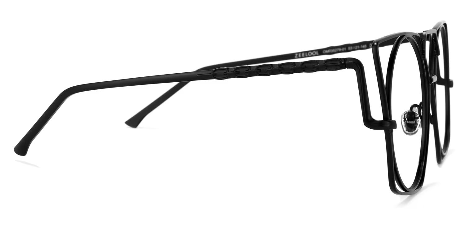 Evette Geometric Black Glasses | ZEELOOL Canada3
