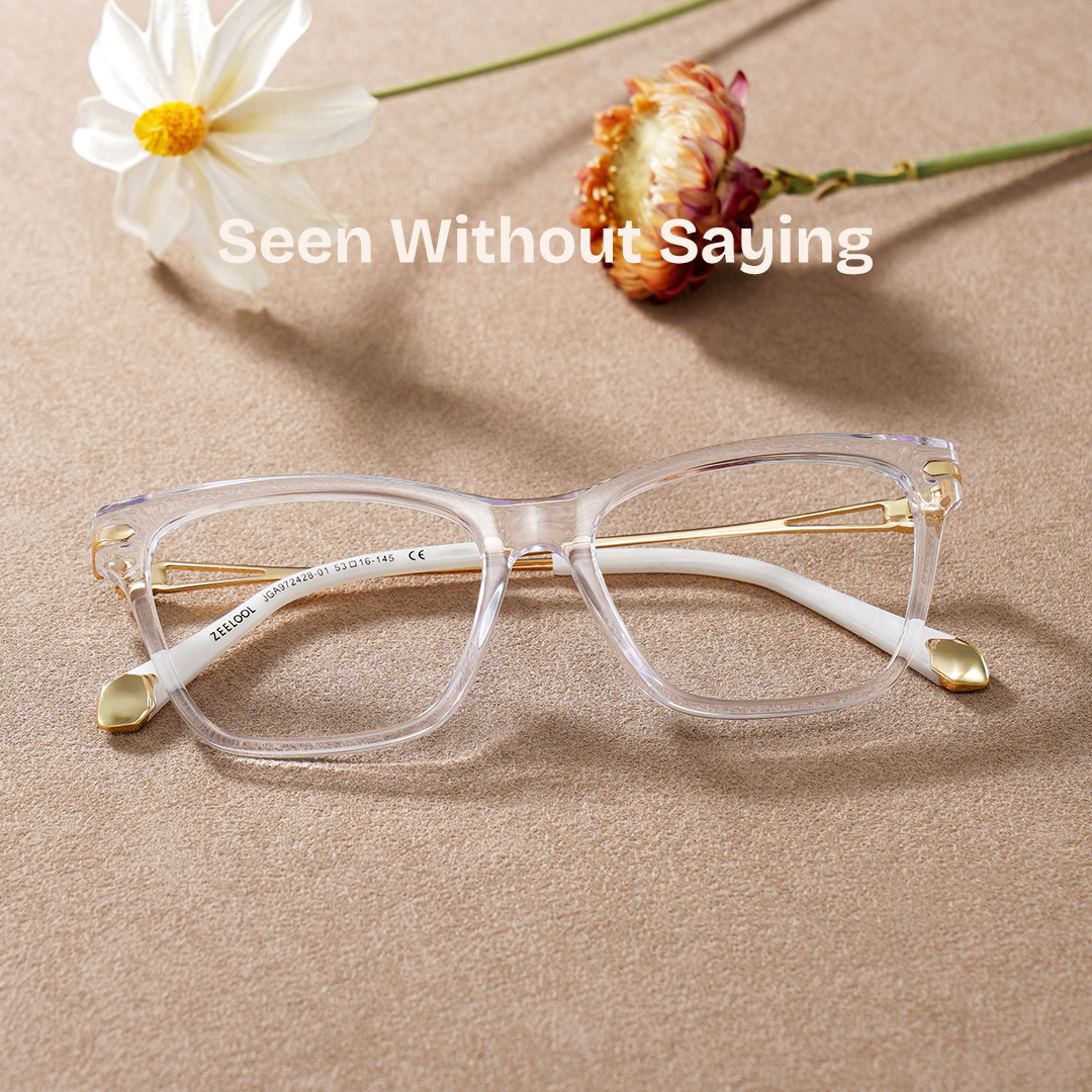 Cat eye Crystal Eyeglasses- Amelia Mixed Frame Glasses0