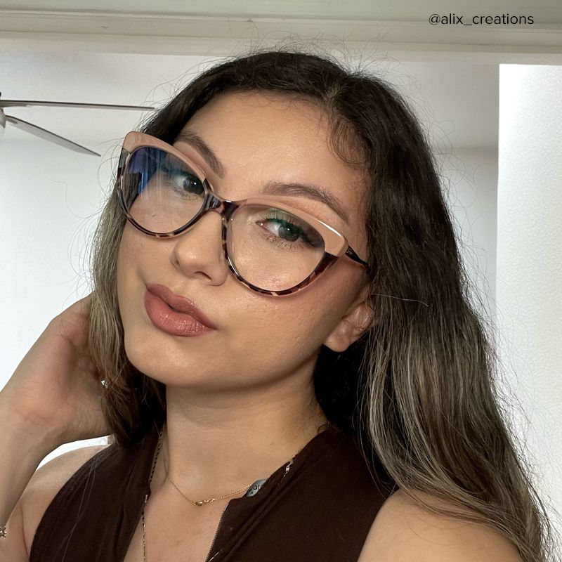 Marcus Cat-eye Cameo-Brown Frame Glasses | Zeelool Optical4