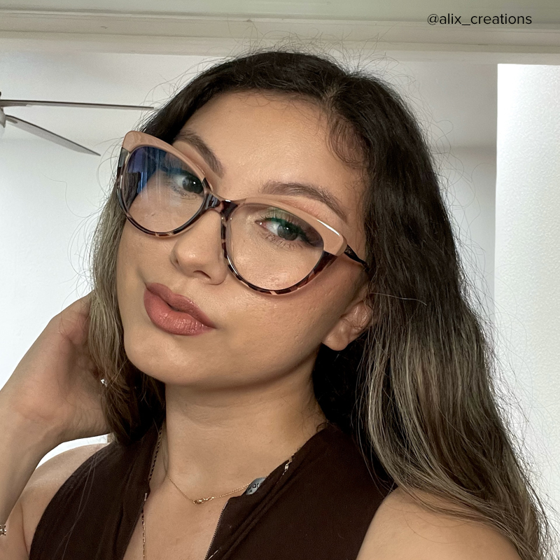 Marcus Cat-eye Cameo-Brown Frame Glasses | Zeelool Optical4