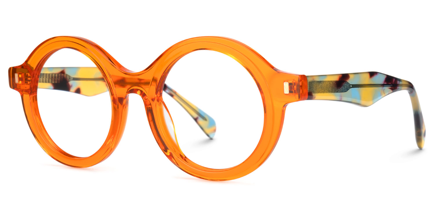 Round Henson Orange Glasses deals -Zeelool Glasses1