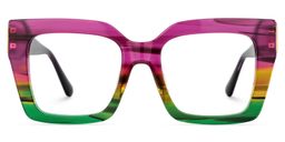 Josiah Square Multicolor Aurora Glasses0
